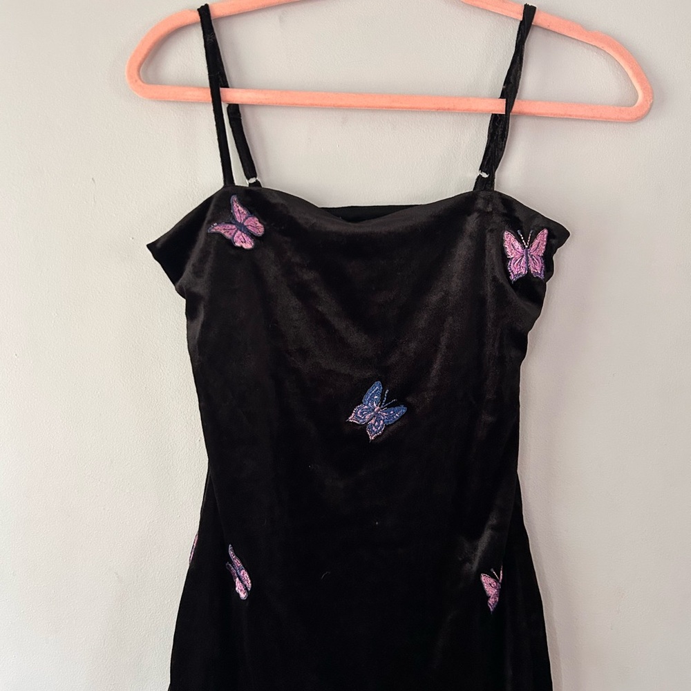 Black Dress with Butterfly Embroidery